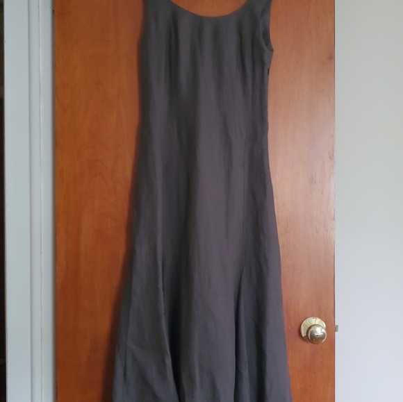 Rare Irene Van Ryb French Designer Gray Midi Dress Flared skirt Size 42 10 - Picture 6 of 11